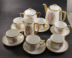 Aranyozott porcelán teás készlet 421