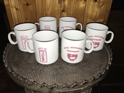 5 Zsolnay pocrelán mug tea cup hotel advertising