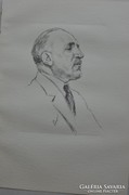 Géhl Zoltán: Herczeg Ferenc portréja lithográfia
