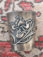 art nouveau jugendstil szecesszió ezüst pohár snapsz vodka német 800 1900körül