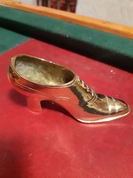 Káprázatos régi réz női cipő bútordísz