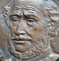 Cséri Lajos: gróf Széchenyi István, bronz plakett, dombormű, relief