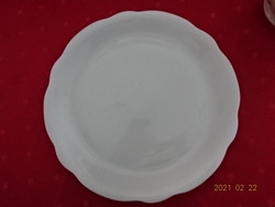Zsolnay porcelain, antique, white, round meat bowl, diameter 30 cm. The edge is snapped off!
