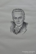 Vén Emil Szentgyörgyi Albert portréja, lithográfia