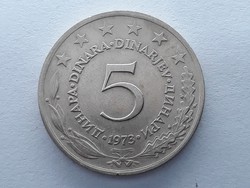 Jugoszlávia 5 Dínár 1973 - Jugoszláv 5 Dinara 1973 külföldi pénz, érme