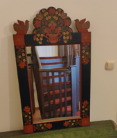 Festett népi tükör eladó/Old, painted, traditional Hungarian mirror for sale