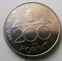 Ezüst 200 Ft Deák Ferenc  1994 Ritkább T1
