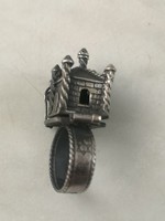 Antik judaika orosz ezüst eljegyzési gyűrű