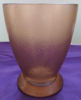 Régi talpas üveg váza - 10 x 12 x 16 cm.