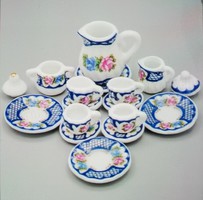 Miniatűr porcelán teás készlet 15db-os