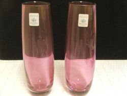 Schott Zwiesel jelzett rózsaszín vastag falu üveg váza