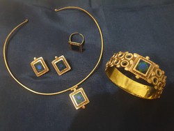 Horváth kinga goldsmith - copper fire enamel jewelry set