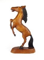 1D435 Nagyméretű faragott ágaskodó ló szobor fafaragás 32 cm