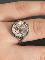 Ezüst Longines rubin  gyűrű 19mm belső átmérőjű állítható méret 