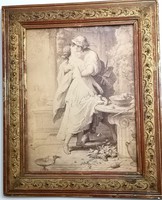 Wilhelm von Kaulbach 1850-1900, Goethe: Alexis es Dora, régi nyomat, 80 x 60 cm