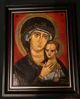 Fk/036 - with toma sign - a painting of the icon of the Petrovskaya Mother of God