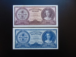 1 milliárd pengő - 1 milliárd milpengő 1946 Hajtatlan bankjegyek 02 