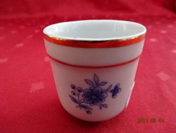 Zsolnay porcelán, kék virágos pálinkás kupica, magassága 4 cm. Vanneki!