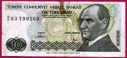 Külföldi pénzek:  Törökország  1970   10 líra