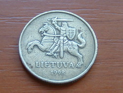 LITVÁNIA 50 CENTU 1998 B típus 60%-70% réz, 40%-30% cink #