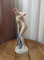 Antik Royal Dux Csehszlovák porcelán női akt szobor