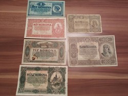 6 darabos Korona bankjegy