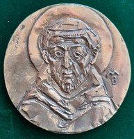 Mladonyiczky Béla: Assisi Szent Ferenc, bronz plakett