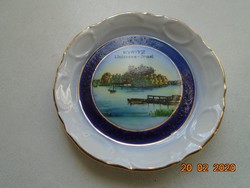 Antique hand-painted small miniature landscape, Kyritz, Brandenburg souvenir small plate.