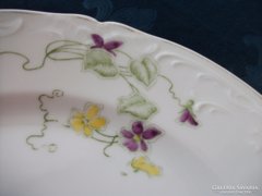 Art Nouveau hand-painted violet embossed giant bowl, hand-numbered 30 cm