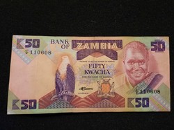 Gyönyörű Zambiai 50 Kwacha, hajtatlan!!!