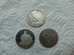 USA ezüst 1/2 dollár 1907 - 1942 - 1982 3 darab LOT !  