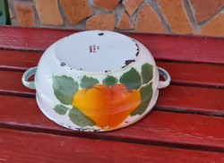 20 Cm pear Budafok enameled, enameled bowl peasant bowl collection piece peasant decoration 011