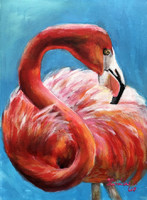 Flamingó - akrilfestmény