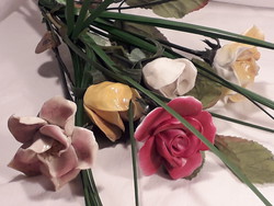Porcelán Paridom exclusive rózsa csokor öt szálas jelzett virág csak gabibaba felhasználónak