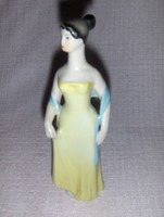 Drasche porcelán sárga ruhás nő figura kribon részére (po-1)