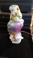 Porcelan papagáj szobor, lámpa