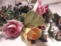 Porcelán Paridom exclusive rózsa csokor öt szálas jelzett virág