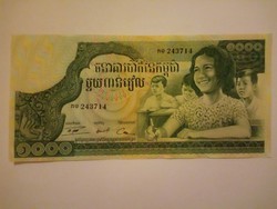  Unc 1000  Riel Kambodzsa 1973  !!  Extra szép !!!