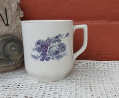 Retro Granite Black Floral Rose Mug, Nostalgia Piece