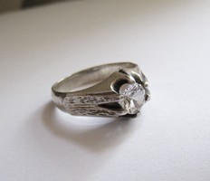 Karmos foglalatú, antik ezüst gyűrű
