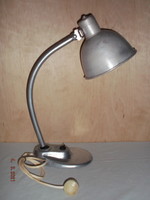 Antik  vas asztali lámpa fém burával