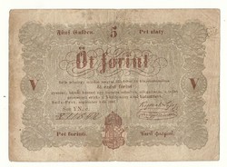 1848 as 5 forint Kossuth bankó papírpénz bankjegy 48 49 es szabadságharc pénze barna