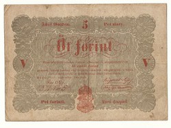 1848 as 5 forint Kossuth bankó papírpénz bankjegy 48 49 es szabadságharc pénze sor oür