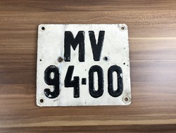 Régi Motor Rendszámtábla - MV 94-00 - Veterán Oldtimer rendszám tábla