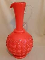 Muránói piros üveg váza, kancsó, korsó (nagy méretű)