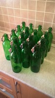 Csatos üvegek, zöld, 1 literes, 17db