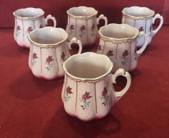 6db rózsaszín porcelán hasas bögre, csésze