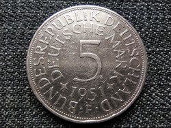 Németország NSZK (1949-1990) .625 ezüst 5 Márka 1951 F (id22960)