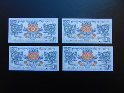Bhutan 4 darab 1 ngultrum 2013 Sorszámkövető Hajtatlan bankjegyek  