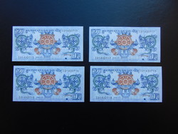 Bhutan 4 darab 1 ngultrum 2013 Sorszámkövető Hajtatlan bankjegyek  